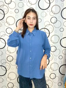Atasan Kemeja Polos Wanita Terbaru Crinkle Airflow By As3