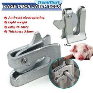 ItemMart Cage Door Latch Lock Galvanized Iron Thickness 3.5mm Automatic Easy install Secure lock Rust-resistant for Pigs