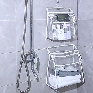 Bathroom Transparent Waterproof Hanging Bag Storage Bag Clothes Hanging Bag in Student Toilet Wall Travel