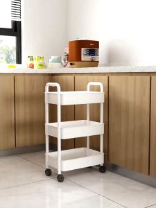 KE ถูกที่สุด!ชั้นวางของพลาสติก ชั้นวางหนังสือ 3ชั้น 4ชั้น 5ชั้น แบบมีล้อเลื่อน ชั้นวางของในที่แคบ ชั้นวางของในครัวชั้นวางของ