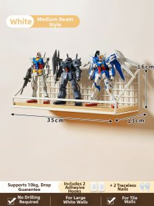Wall-mounted Display Shelf for Collectibles No Drilling Required