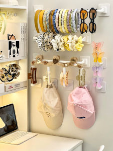 Grip Storage Rack Shark Clip Headband Hair Ring Wall-Mounted Handy Gadget Telescopic Rod Kids Hair Accessories Organizing Rack Hook Rack