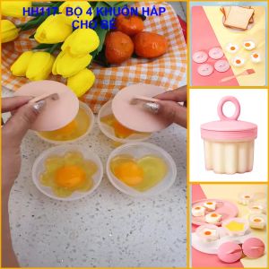 Bộ 4 khuôn làm bánh hấp cho bé Set 4 khuôn làm bánh Flan tạo hình đáng yêu