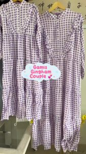 Gamis Gingham Frill & Gamis Kotak Rempel Couple: Pakaian Couple Casual yang Cantik