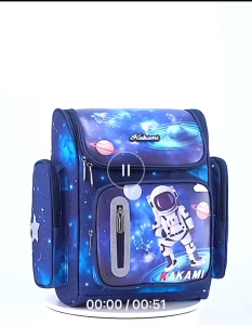 Cartoon Astronaut Waterproof Lightweight Kids School bag(6-15Y) Large Capacity Primary School Backpack Spine Protection Load Reduction Schoolbag
