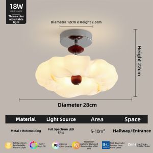 FANZHEN | Imitation Marble Modern Minimalist Dopamine Chrome Cream Color Super Bright Eye-Protective Ceiling Light