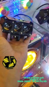 2 Đèn led trợ sáng 3 mắt cao cấp chính hãng 12v-24v chống nướcđèn 3 bóng xịn dễ lắp đặt