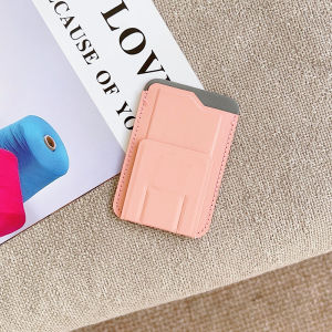 เคสใส่บัตรแบบพับได้พร้อมขาตั้งโทรศัพท์แบบติดหลัง ช่องใส่บัตรแบบซ่อน ชุดจัดระเบียบแบบพกพาอเนกประสงค์สำหรับอุปกรณ์เสริมโทรศัพท์มือถือ