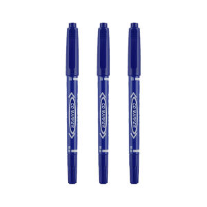 10Pens Double-Tip Permanent Paint Marker Pens Black/Blue Ink for Plastic Wood Stone Metal Glass Doodling Marking Graffiti Art