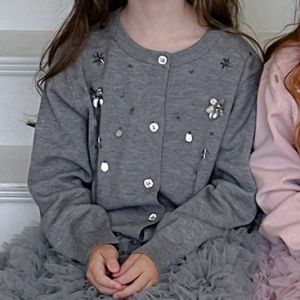 Áo Len Dệt Kim Thời Trang Cho Bé Gái Littletime Áo Khoác Cardigan Hở Thời Trang Thu Đông Mới Áo Len Dệt Kim Thủ Công Áo Khoác Cho Bé Gái
