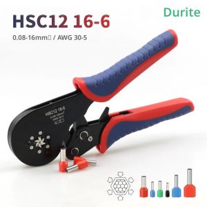Ferrule CRIMPING TOOL HSC12 16-6 TUBULAR Terminal MINI คีมสําหรับขนาดใหญ่ขั้วต่อไฟฟ้า Clamps 0.08-16mm2/30-5AWG