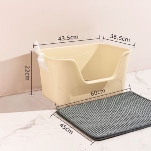 Mabalo Extra Large Open Style Semi-Closed Cat Litter Box Cat Toilet Prevent Spill Pet Supplies Cat Sand Pan Special Large Size