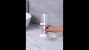 Premium Quality Height Adjustable Toothbrush Toothpaste Holder with Transparent Cover Cup Holder