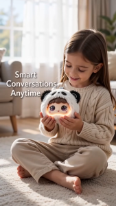 Capybara plush toy with AI features for emotional expression and conversation.