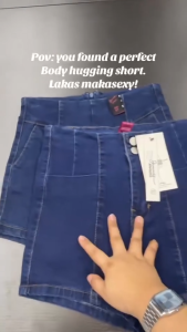 High-Waist Denim Shorts Stretchable Skinny Slim Fitting Womenswear Pants JINMOSS #80015 #80017