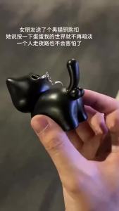 Y2K Cat Keychain with Light and Sound Meowing Cute Cat LED Night Light Key Rings Pendants Bag Charms Novelty Gift for Women Men