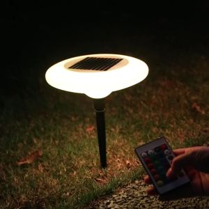RGB Solar Powered Garden Light with Remote Control IP65 Waterproof Outdoor Solar Lawn Lamp for Yard Landscape Color Changing Solar Light