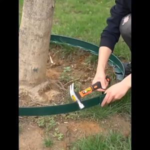 No-Dig Plastic Garden Edging Border Lawn Grass Edging Decor Fence Landscape Belt With 30 Anchoring Spikes