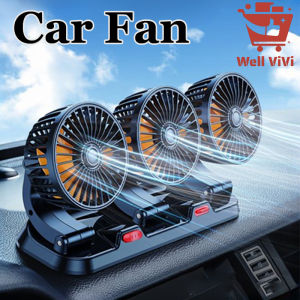 Universal Car Fan 24V/12V Electric Three Head Automotive Fan 360 Adjustable Cooling Fan Low Noise