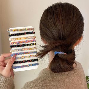 Mùa Thu Đông Dây Buộc Tóc Len Nhiều Màu Sắc Ngọt Ngào Cho Phụ Nữ Buộc Tóc Tròn Đuôi Cao Dây Da Cao Co Giãn Đơn Giản Dây Thun