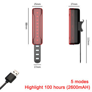 USB Bike Light Rear LED Bicycle Taillight Night Riding Safety Warning Flash Light Cycling Accessories Super Bright Waterproof