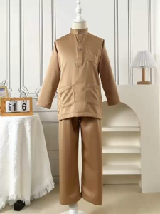 Pesak Kain Pearl Skin Budak dgn Dewasa All Viral Colour Set Family Kain Pearl Skin Cekak Musang Baju Melayu