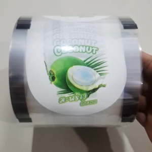 ฟิล์มซีลแก้ว ขนาด 90-95 รูปลายมะพร้าว เกรด A ชนิดเหนียวเจาะง่าย ม้วนฟิล์มซีลฝาแก้ว CupFilm