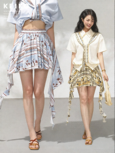 KEIKO | Summer Lightweight Flounce Pleated Midi Skirt