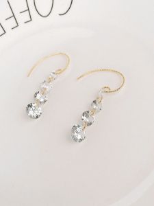 ต่างหูแฟชั่นสไตล์เกาหลี ต่างหูห้อยรูปทรงเรขาคณิต โลหะผสม ทองแดง ทองคำ ต่างหูแบบดีไซน์เรียบง่ายสำหรับผู้หญิง