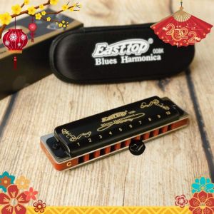 Kèn Harmonica 10 lỗ Diatonic Easttop T008K màu đen