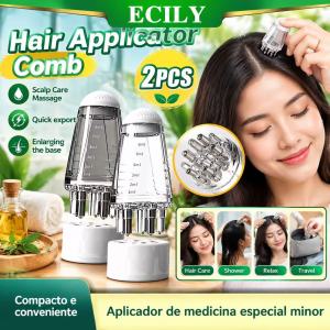 Ecily 1/2 cái da đầu Applicator lược với bi lăn 6ml dầu dưỡng tóc & Serum Dispenser bàn chải cho tinh dầu xách tay Dụng cụ mát-xa đầu cho chăm sóc tóc
