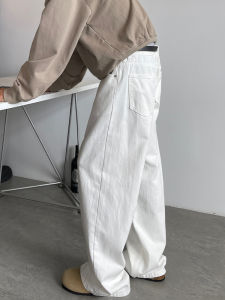 Cleanfit American Style Straight Leg Jeans Men High Street Drapey Wide Leg Versatile Long Trousers Youthful Trendy Casual Jeans