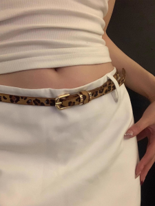 V.C.I | Brown Leopard Pattern Slim Belt