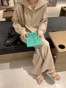 Maternity Suit Spring & Fall New Arrival Loose Double Zipper Sweatshirt Slim Looking Sports Casual Pants Autumn Trendy Mom Two Piece Set