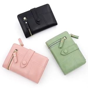 Teemo Womens PU Short Leather Mini Compact Purse Coin Multi Card Slot Cardholder Zipper Wallet - Fulfilled by Teemo SHOP