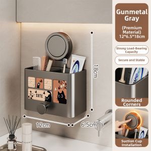 evesigar | Bathroom Wall-mounted Hole-free Toothbrush and Comb Organizer