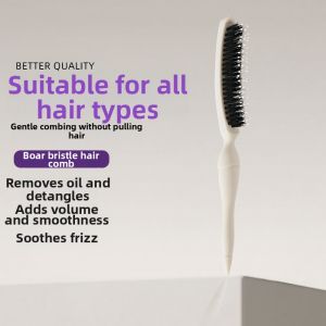 PUHUA | Volume & Styling Hairbrush for Women Boar Bristle Three Row Dense Comb