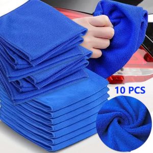 ผ้าขนหนู10PCS ไมโครไฟเบอร์ผ้าขัดความงามภายในรถโรงเรียนอนุบาลผ้าขนหนูสี่เหลี่ยมขนาดเล็กดูดซับผ้าเช็ดเครื่องมือทำความสะอาดรถ