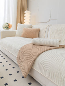 Faux Fur Slip-Resistant Sofa Cushion Creamy Style All-Season