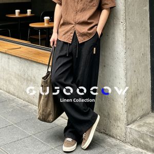 GUJOOCOW | Stylish Tencel Linen Summer Loose Straight Slim Sports Pants