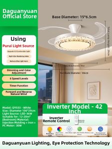 DGY | Retro Luxury Crystal Chandelier Fan Silent