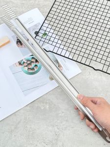 Thickened Stainless Steel BBQ Clamp Commercial Steak Buffet Food Clamp 50.5cm Extended Anti-scald Clamp Charcoal