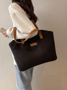 Thickened Tote Bag Ladies Computer Bag Business Style Large Capacity Shoulder Hand Carry Bag Commuter Cloth Bag for Outdoors