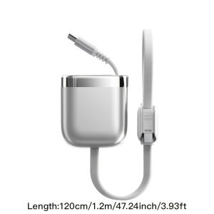 240W PD Retractable USB C to USB C Fast Charging Cable For iPhone Samsung MacBook iPad Xiaomi Phone Tablet Laptop