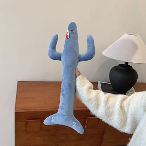 ของเล่นหมอนผ้าขนแกะรูปฉลาม ของขวัญวันเกิดสำหรับผู้ชาย ของเล่นสัตว์น่ารัก ของเล่นตกแต่งห้องนอนสำหรับผู้ใหญ่ ผลิตจากผ้าฝ้าย PP