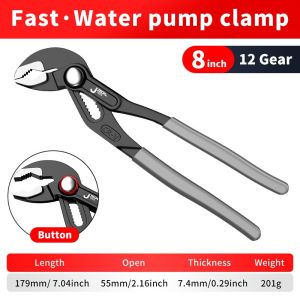 Water Pump Pliers Quick-Release Plumbing Pliers Pipe Wrench Adjustable Water Pipe Clamp Pliers Household Hand Tools Multi-functi