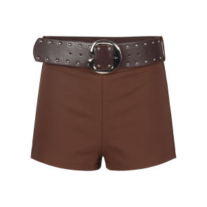 High Waist Casual Pants Womens Autumn Winter Straight Leg Tight Short Pants All Matched Wrap around Pants A-Line Hot Pants