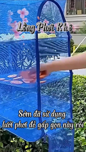 Lồng Phơi Cá Tôm 4 Tầng Vệ Sinh 35x35x65cm - Lưới Chống Ruồi Muỗi Gấp Gọn Tiện Lợi Phơi Nhanh & Sạch Sẽ - SaFami Store