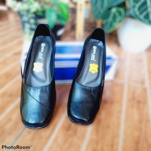 SEPATU KERJA CEWEK PANTOFEL FLAT HITAM TREPES CANTIK PREMIUM PANTOFEL KULIT