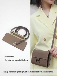Adjustable Shoulder Strap Long Wallet Genuine Leather Inner Pocket Crossbody Bag for Contance Kelly Category Bag Accessories